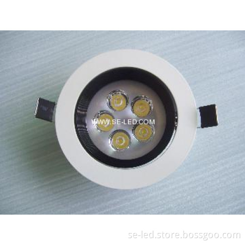 white round anti-glare high power 5W LED ceiling light